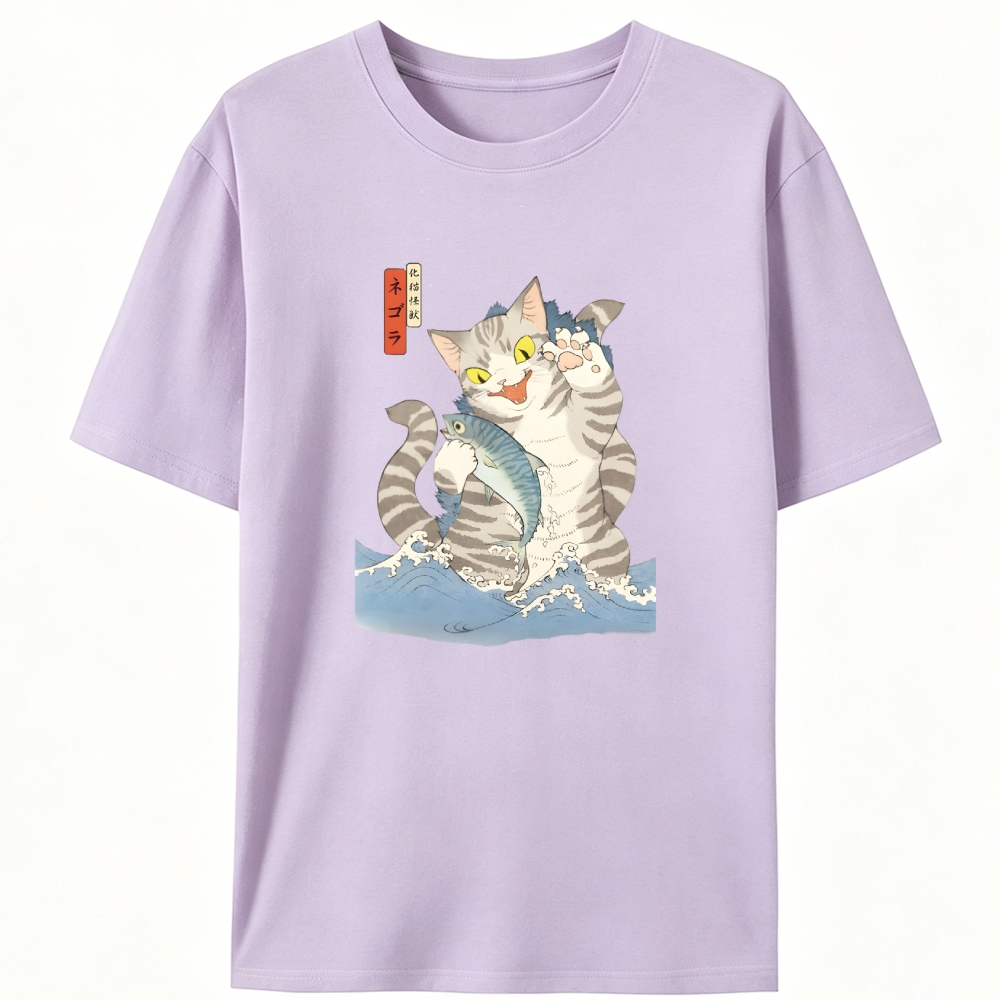 Monster Cat Retro Designed for Women - Slim Fit Cotton Tee