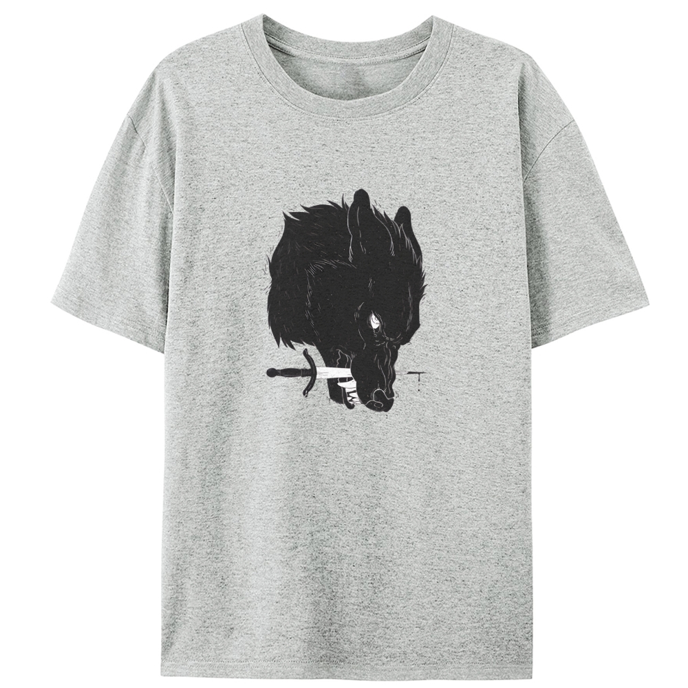 Sword Wolf Retro Designed for Women - Slim Fit Cotton Tee