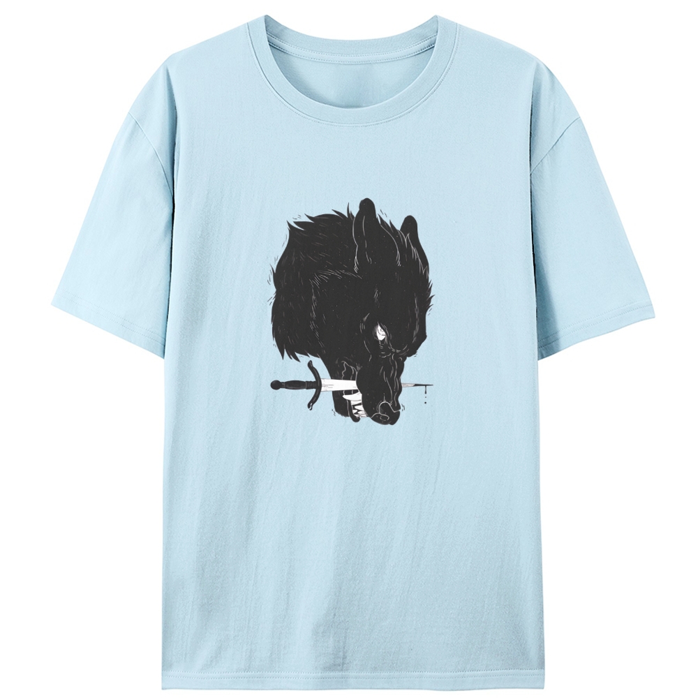 Sword Wolf Retro Designed for Women - Slim Fit Cotton Tee