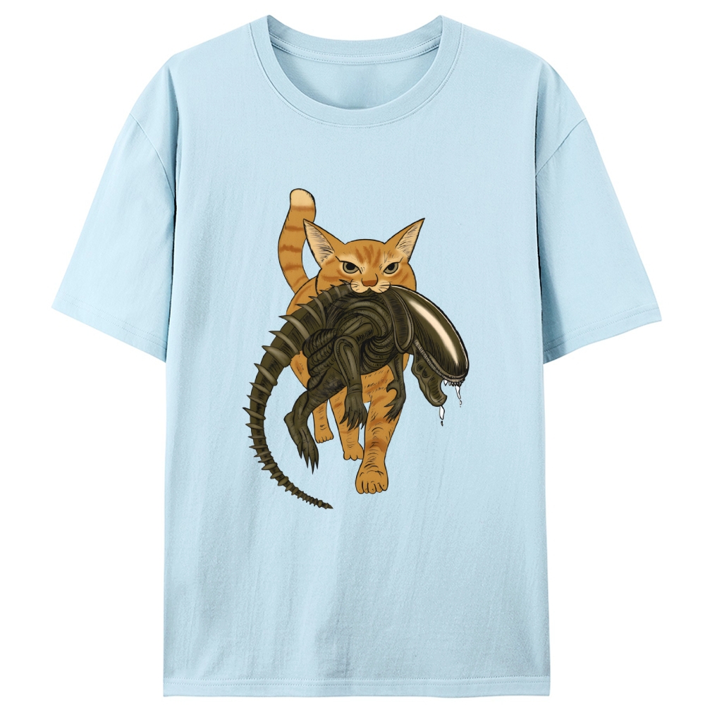 Cat Xenomorph Hunter Retro Designed for Women - Slim Fit Cotton Tee