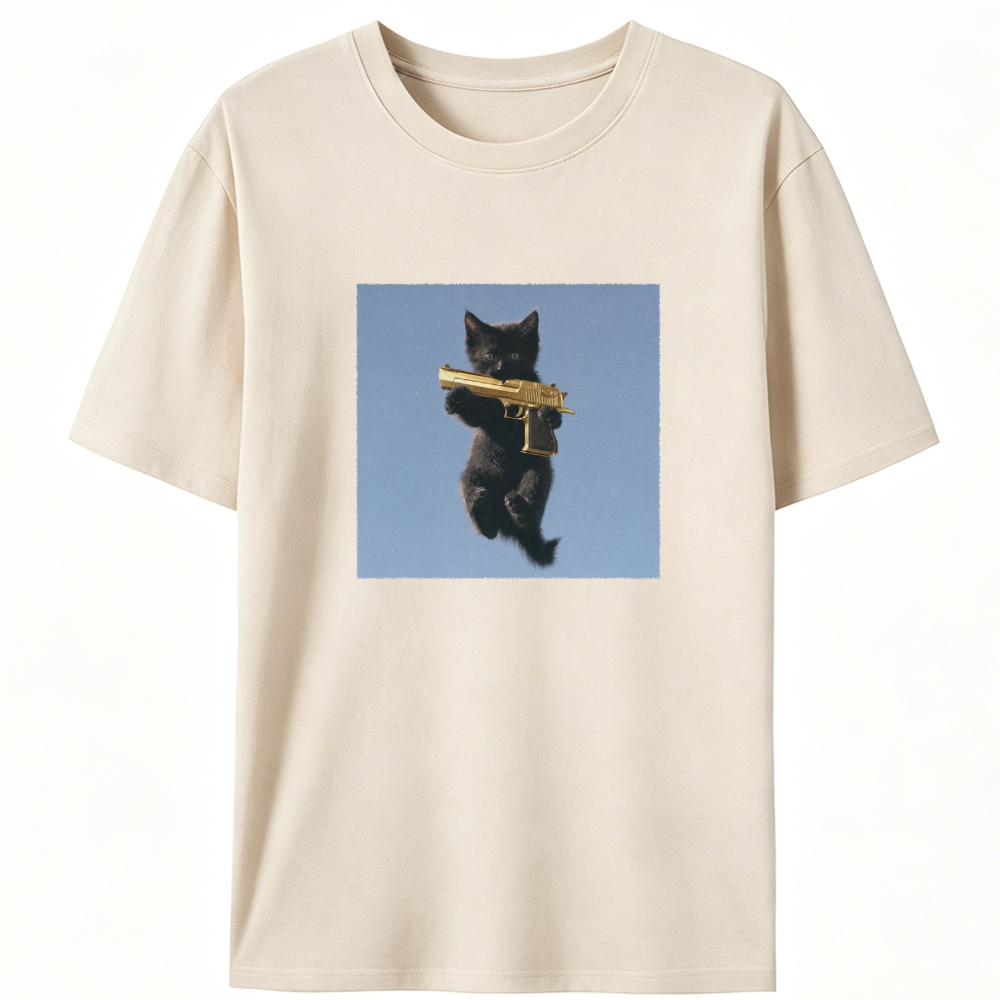 Gun Kitten Retro Designed for Women - Slim Fit Cotton Tee