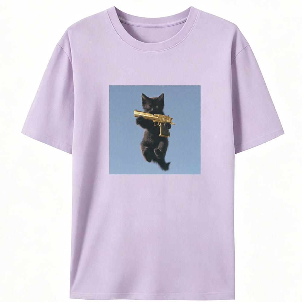 Gun Kitten Retro Designed for Women - Slim Fit Cotton Tee