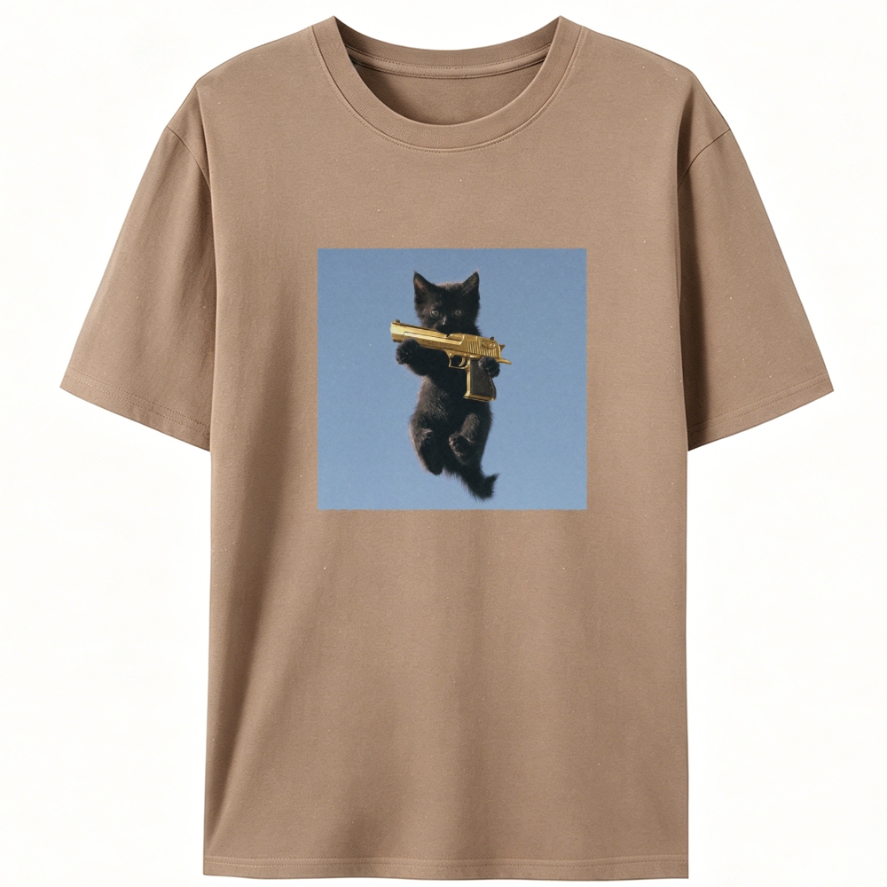 Gun Kitten Retro Designed for Women - Slim Fit Cotton Tee