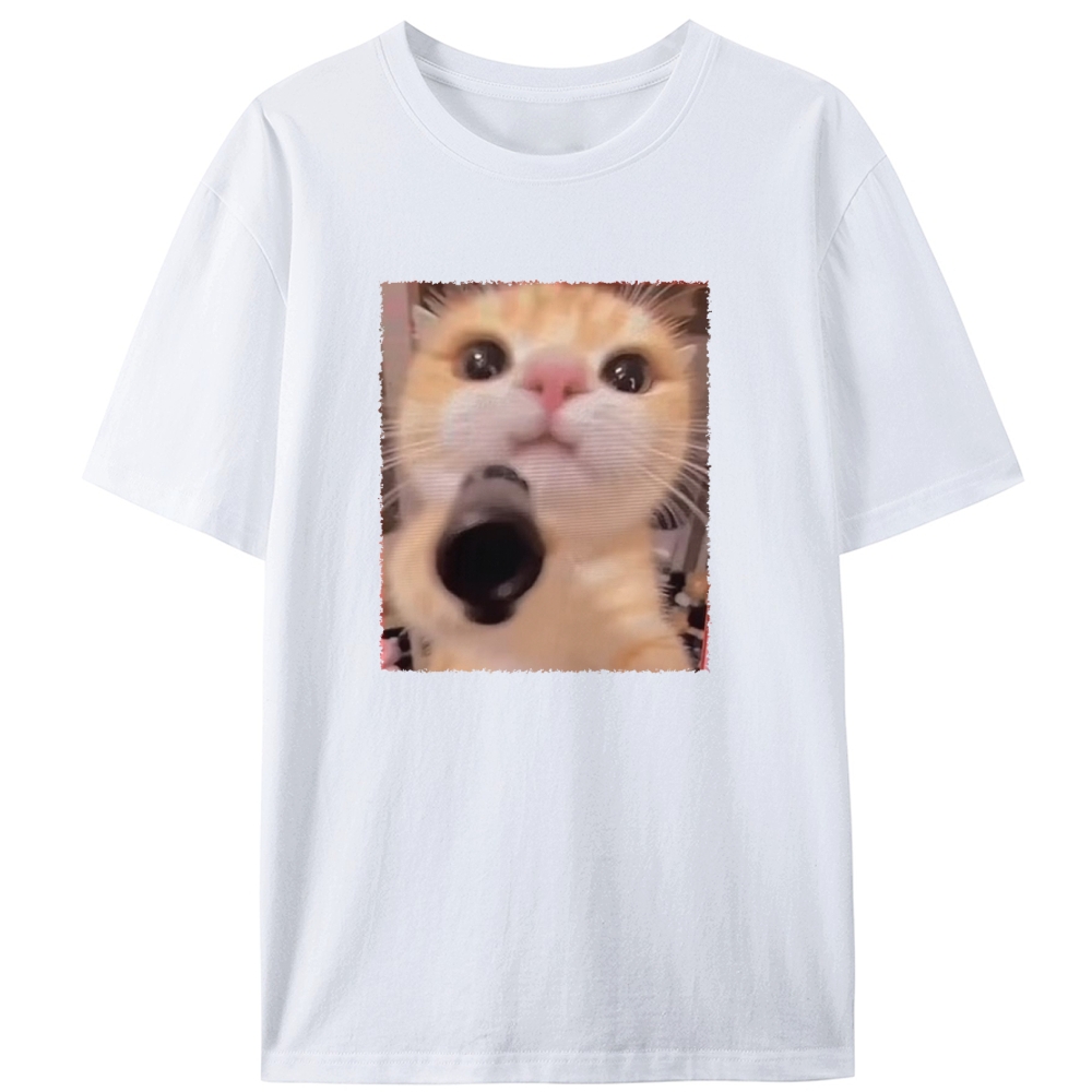 Big Eyes Spy Cat Retro Designed for Women - Slim Fit Cotton Tee