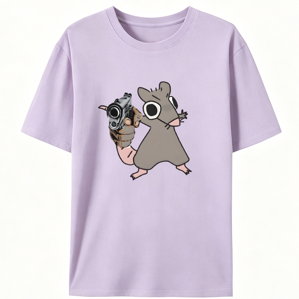 Tough Mouse With A Gun Retro Designed for Women - Slim Fit Cotton Tee