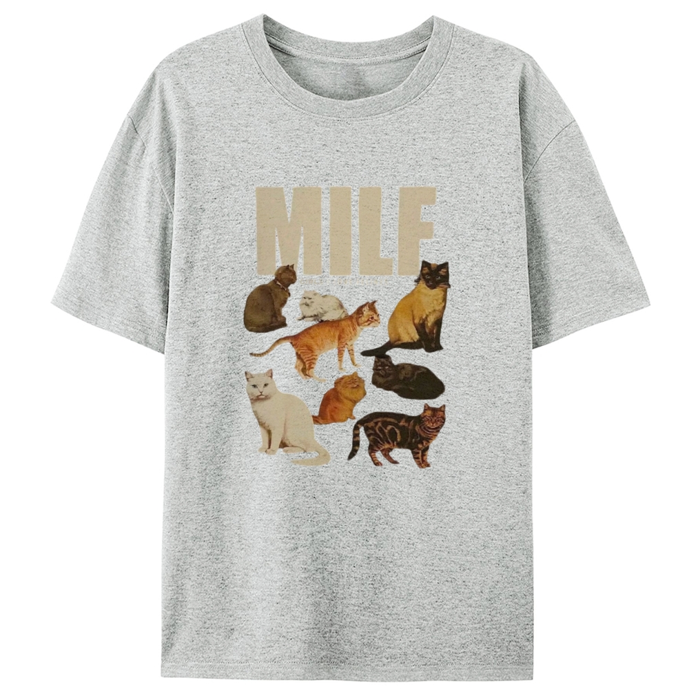 MILF "Girls I Love Felines" Retro Designed for Women - Slim Fit Cotton Tee