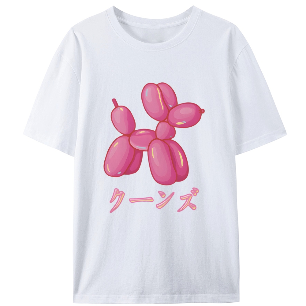 Jeff Koons Balloon Dog Japanese Retro Designed for Women - Slim Fit Cotton Tee
