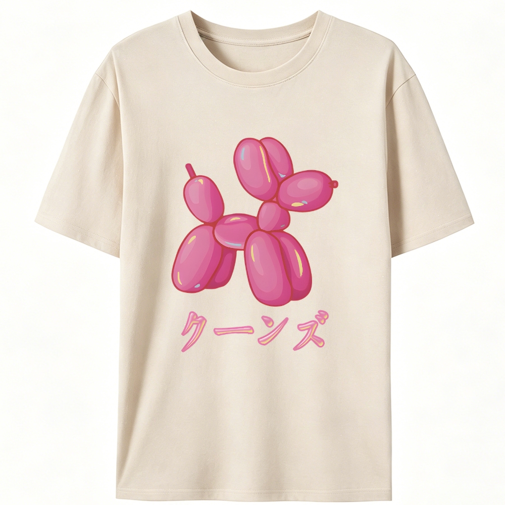 Jeff Koons Balloon Dog Japanese Retro Designed for Women - Slim Fit Cotton Tee