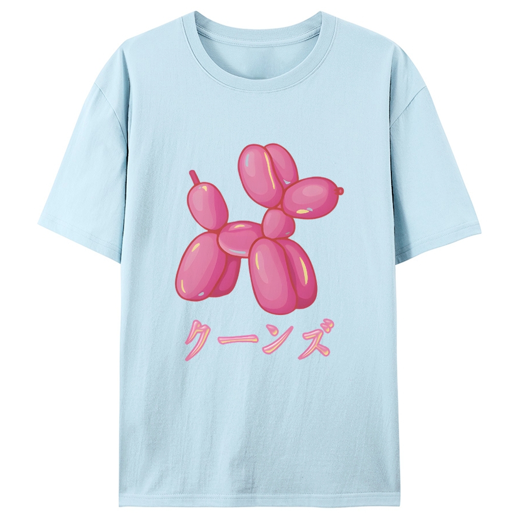 Jeff Koons Balloon Dog Japanese Retro Designed for Women - Slim Fit Cotton Tee
