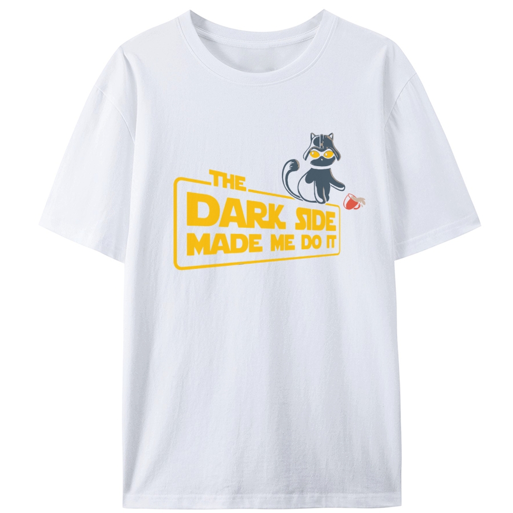 Darth Meow The Dark Side Made Me Do It Star Wars Cat Retro Designed for Women - Slim Fit Cotton Tee