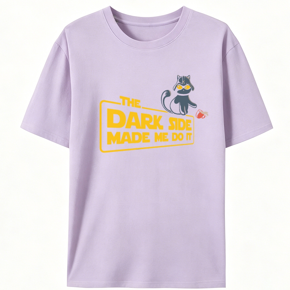 Darth Meow The Dark Side Made Me Do It Star Wars Cat Retro Designed for Women - Slim Fit Cotton Tee