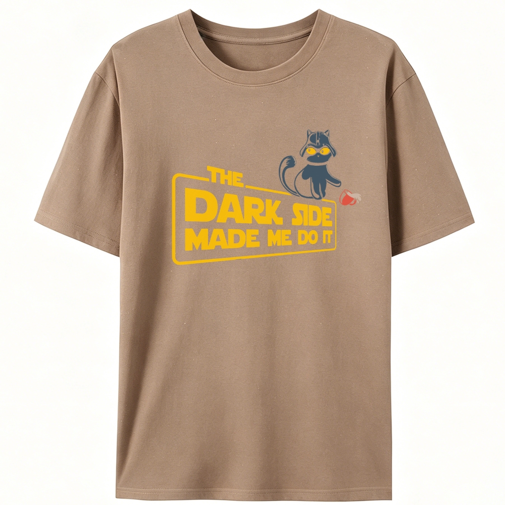 Darth Meow The Dark Side Made Me Do It Star Wars Cat Retro Designed for Women - Slim Fit Cotton Tee