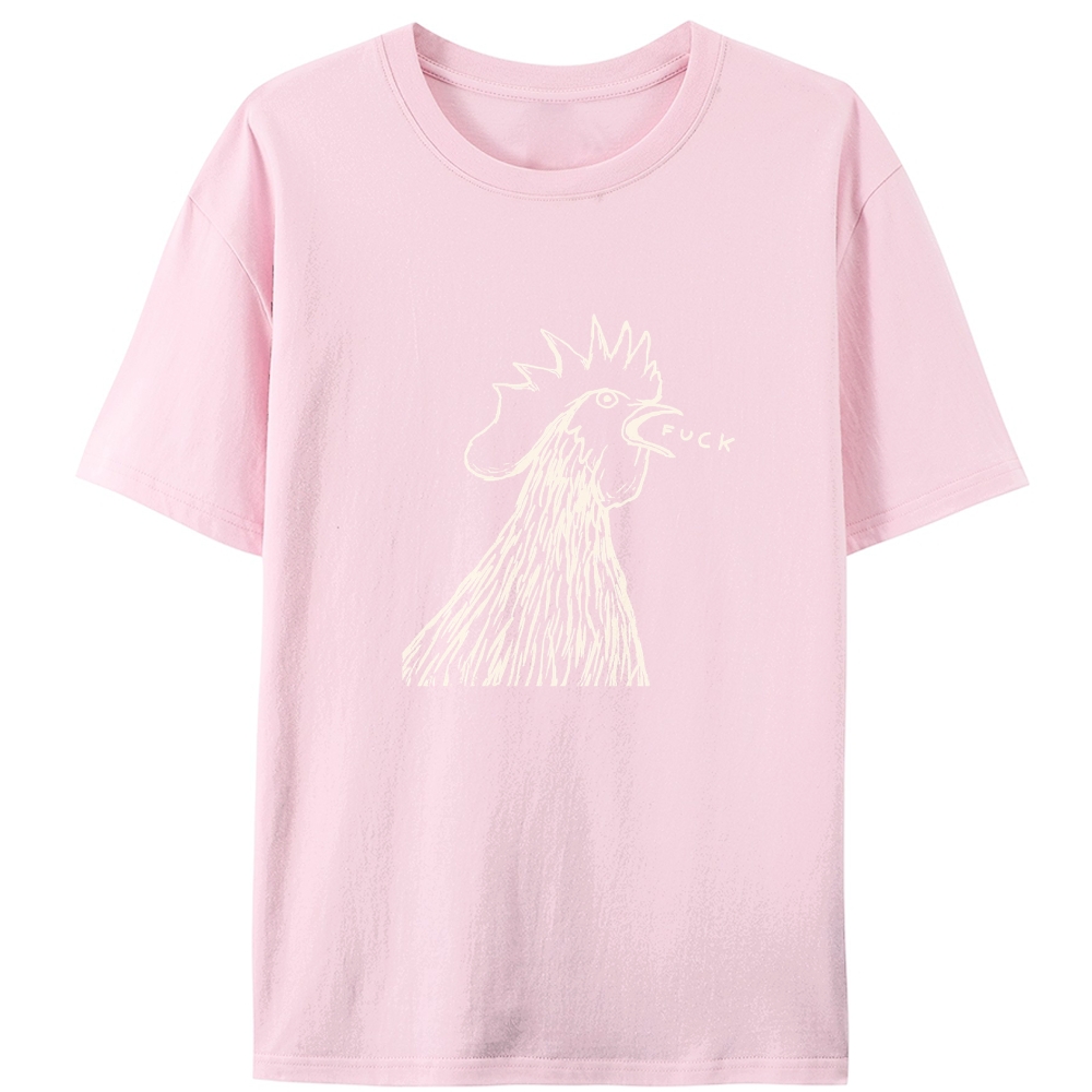 Angry Rooster Saying Fuck Funny Retro Designed for Women - Slim Fit Cotton Tee