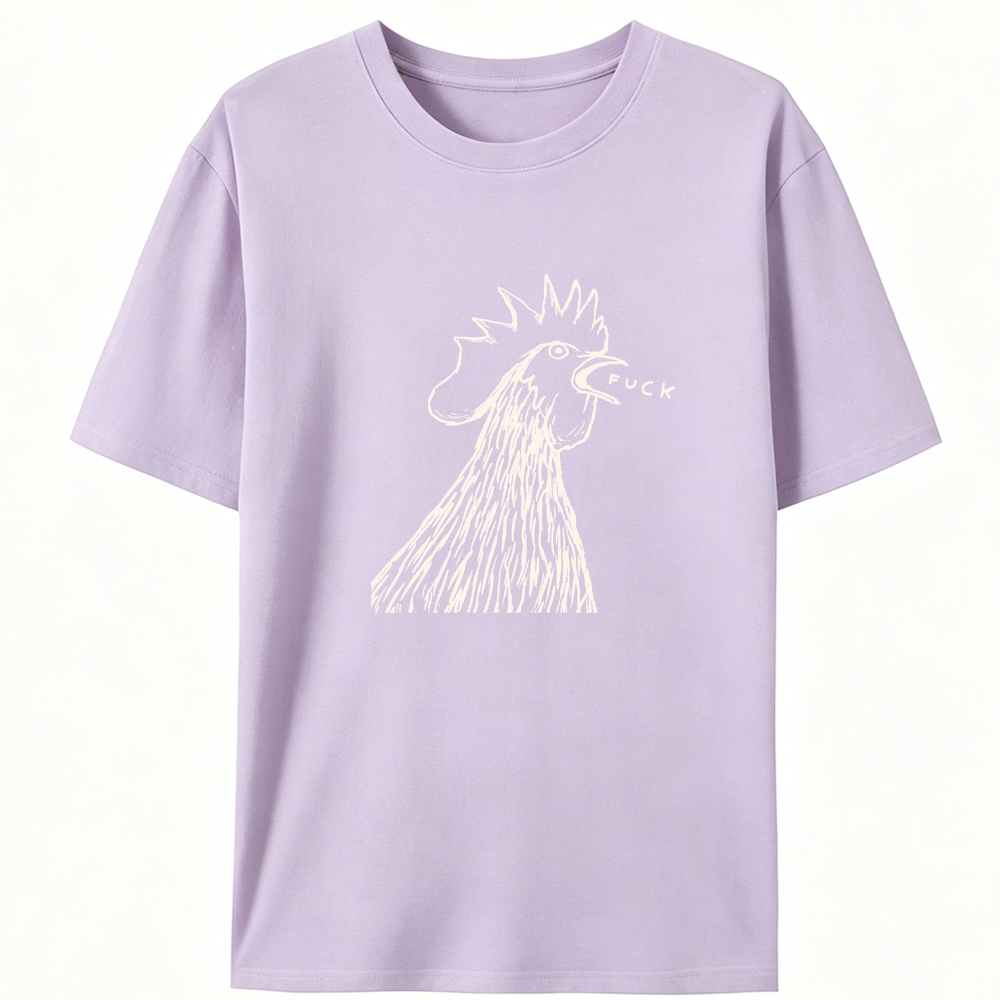 Angry Rooster Saying Fuck Funny Retro Designed for Women - Slim Fit Cotton Tee