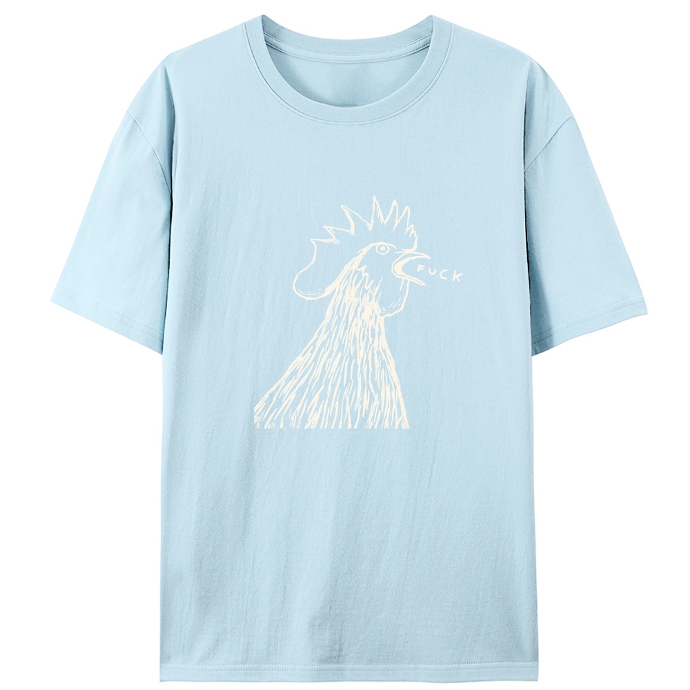 Angry Rooster Saying Fuck Funny Retro Designed for Women - Slim Fit Cotton Tee
