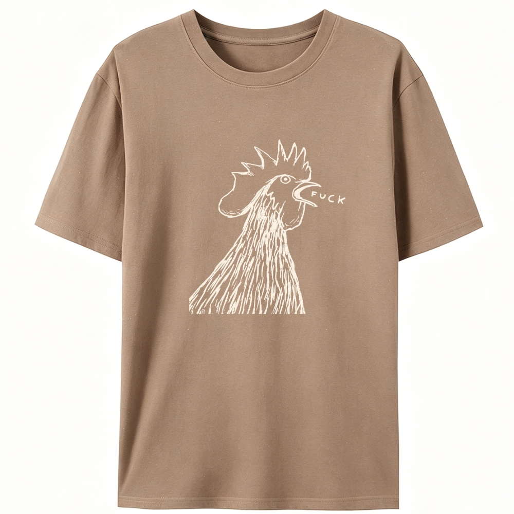 Angry Rooster Saying Fuck Funny Retro Designed for Women - Slim Fit Cotton Tee