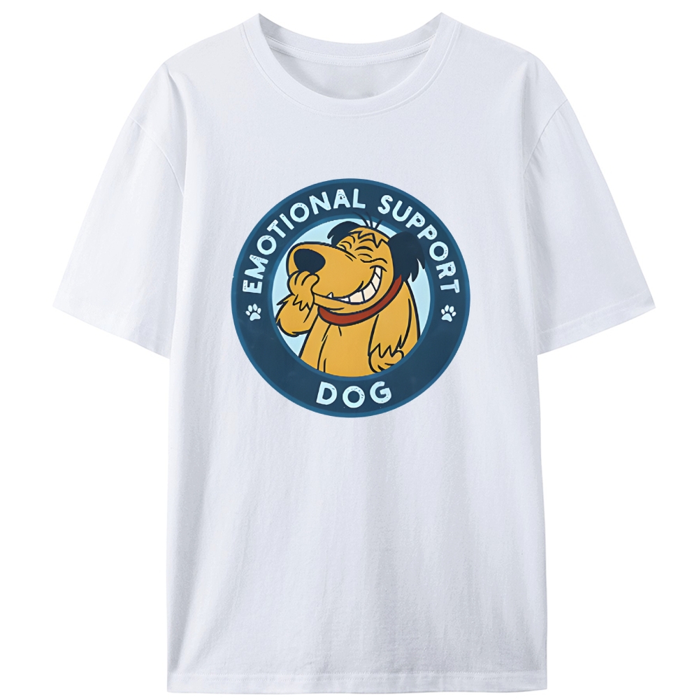 Emotional Support Dog Retro Cartoon Retro Designed for Women - Slim Fit Cotton Tee