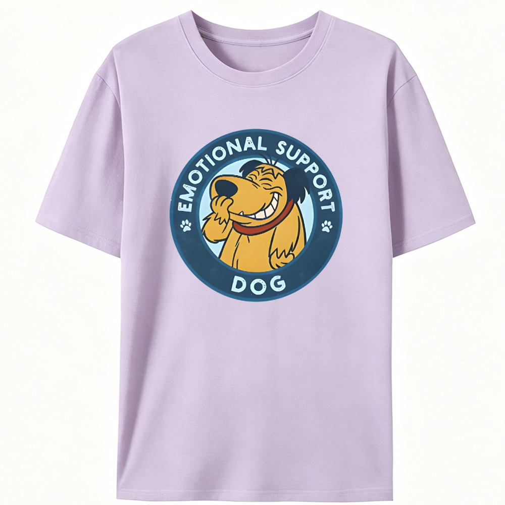 Emotional Support Dog Retro Cartoon Retro Designed for Women - Slim Fit Cotton Tee