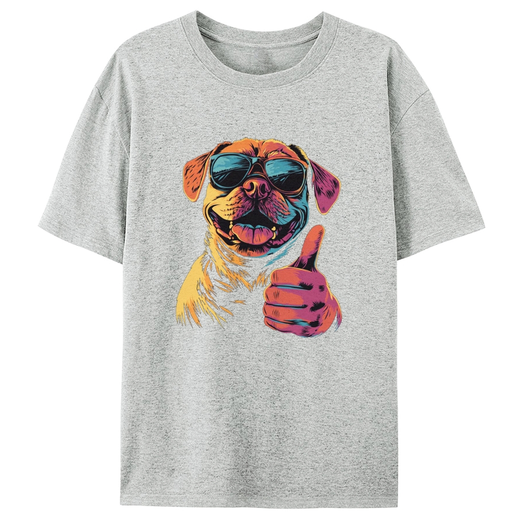 Cool Dog Thumbs Up Retro Designed for Women - Slim Fit Cotton Tee