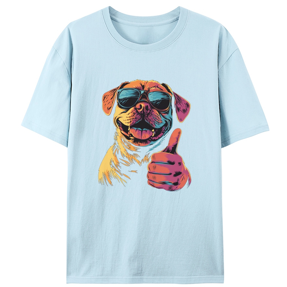Cool Dog Thumbs Up Retro Designed for Women - Slim Fit Cotton Tee