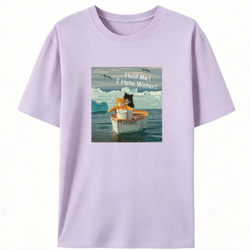 "Catanic" Titanic Cat Parody Vintage Designed for Women - Slim Fit Cotton Tee