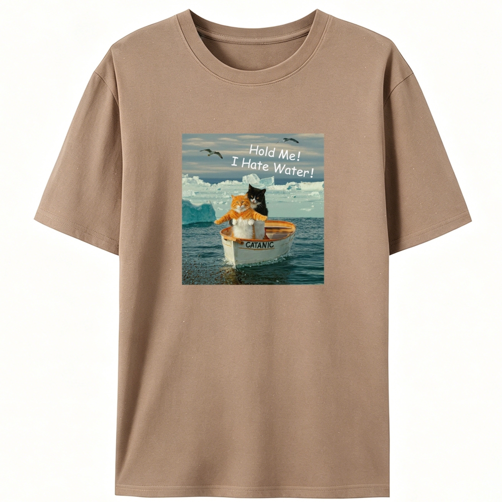 "Catanic" Titanic Cat Parody Vintage Designed for Women - Slim Fit Cotton Tee
