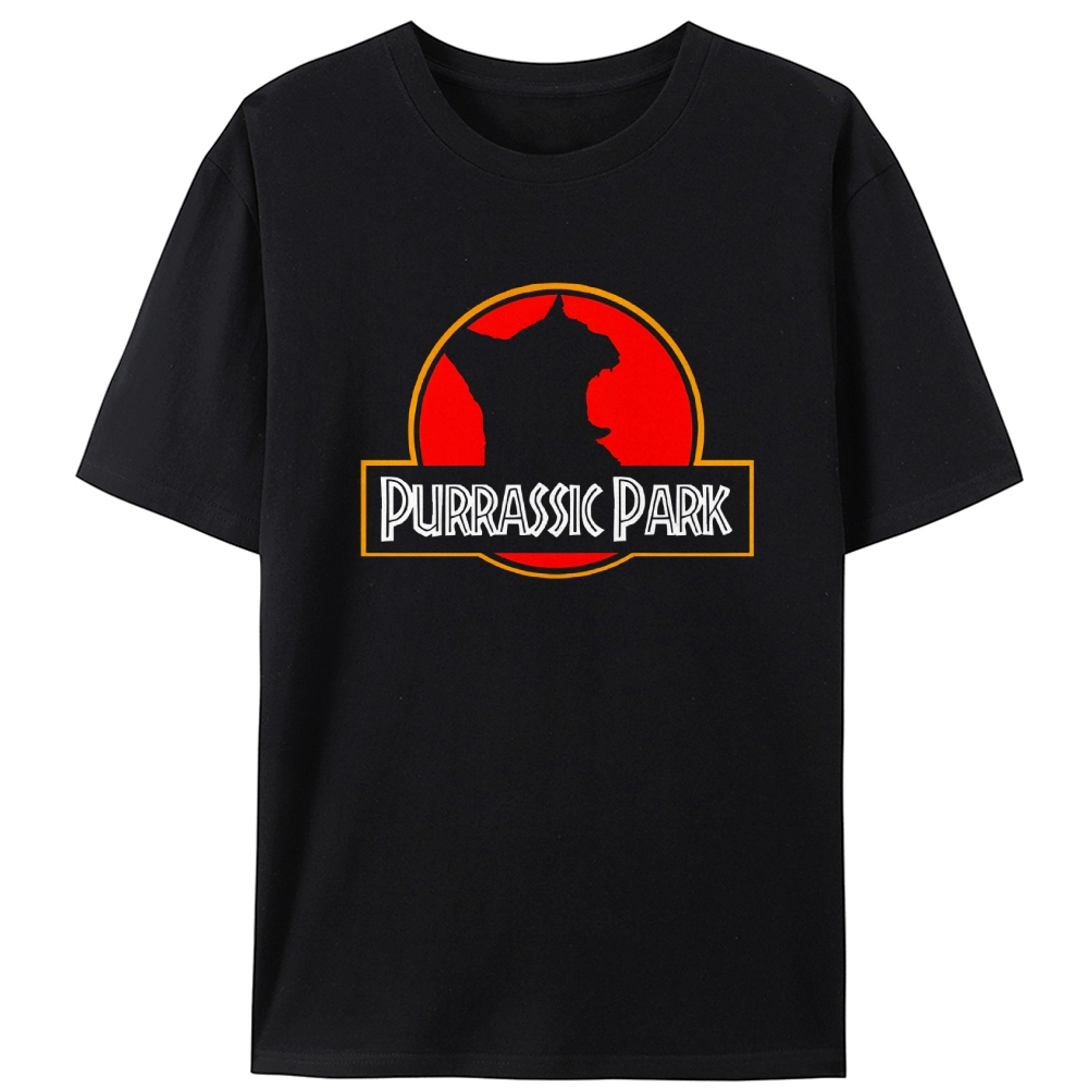 Purrassic Park Cat Parody Retro Designed for Women - Slim Fit Cotton Tee