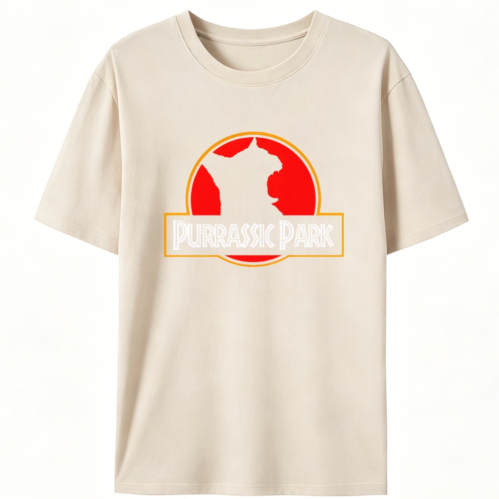 Purrassic Park Cat Parody Retro Designed for Women - Slim Fit Cotton Tee