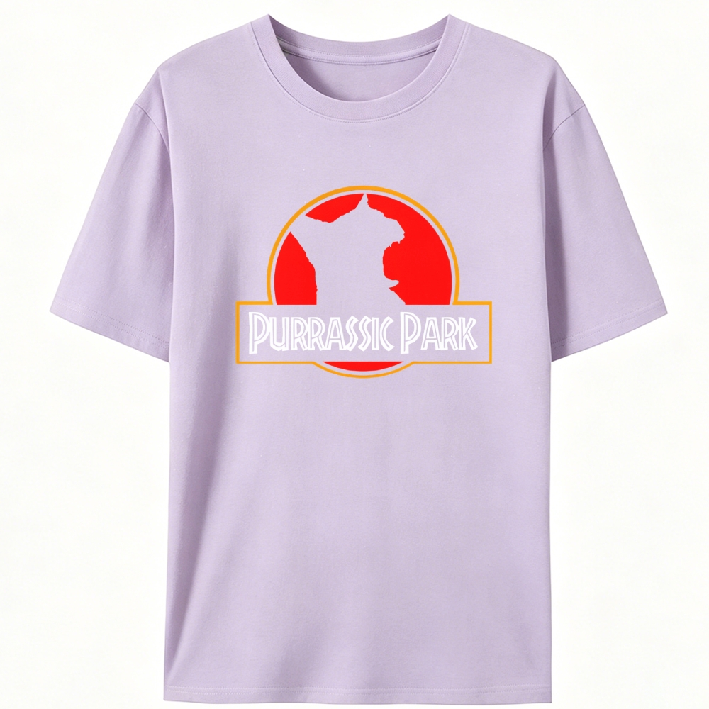 Purrassic Park Cat Parody Retro Designed for Women - Slim Fit Cotton Tee