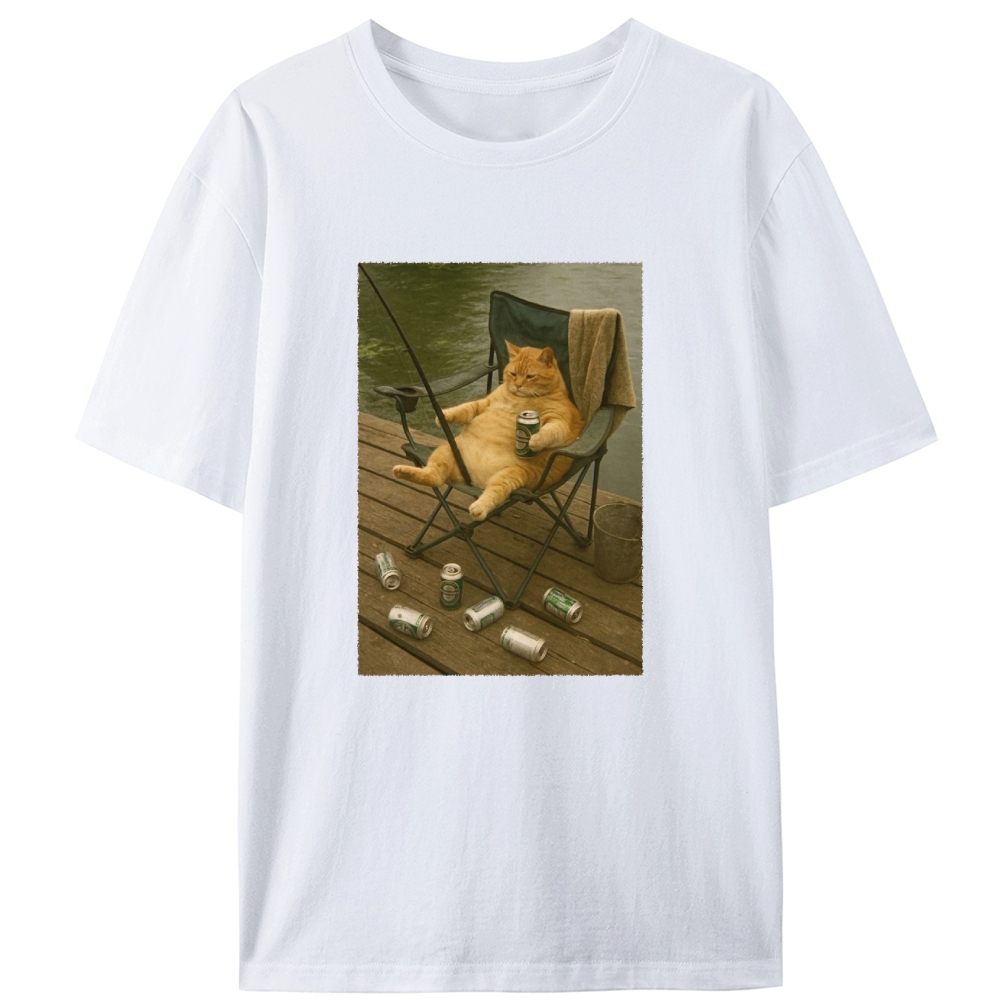 Funny Outdoor Cat Lover Designed for Women - Slim Fit Cotton Tee