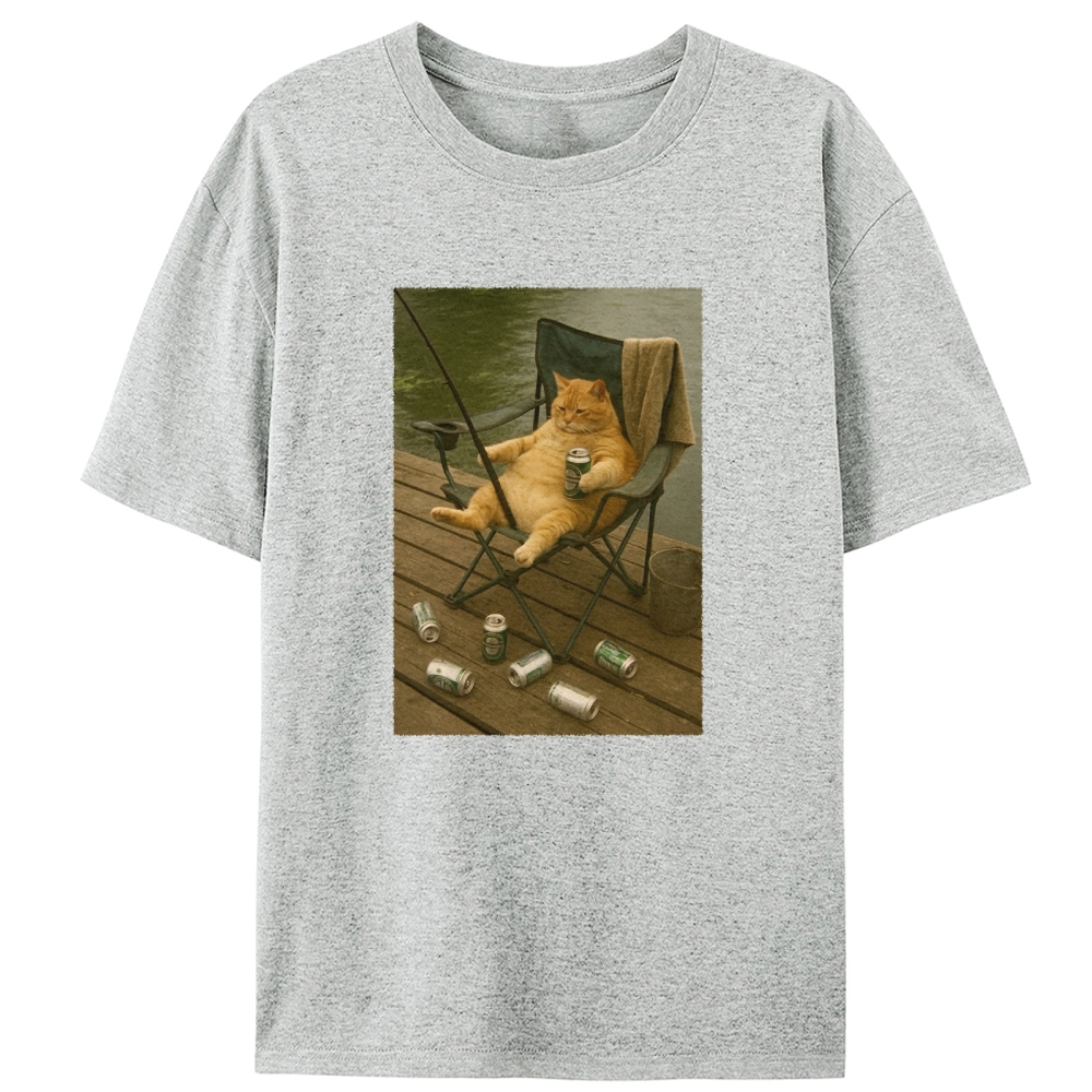 Funny Outdoor Cat Lover Designed for Women - Slim Fit Cotton Tee