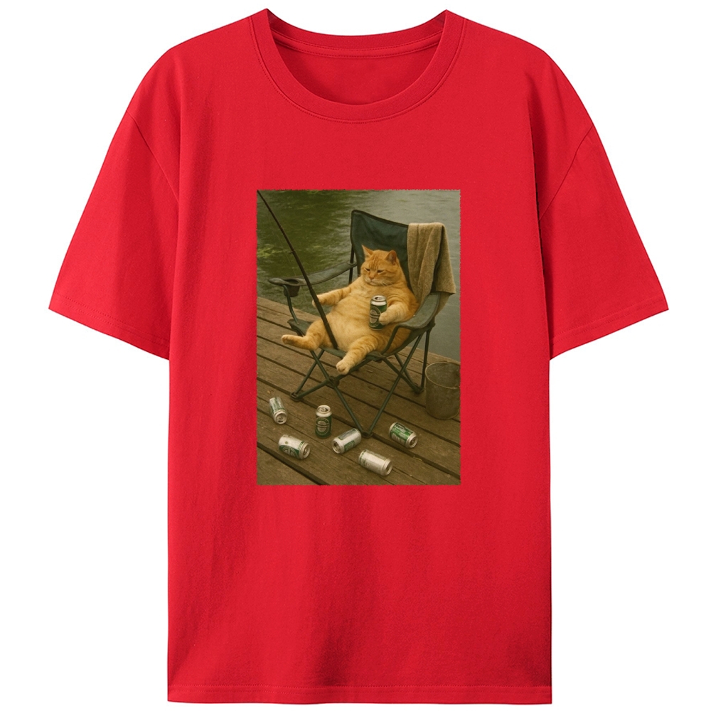 Funny Outdoor Cat Lover Designed for Women - Slim Fit Cotton Tee