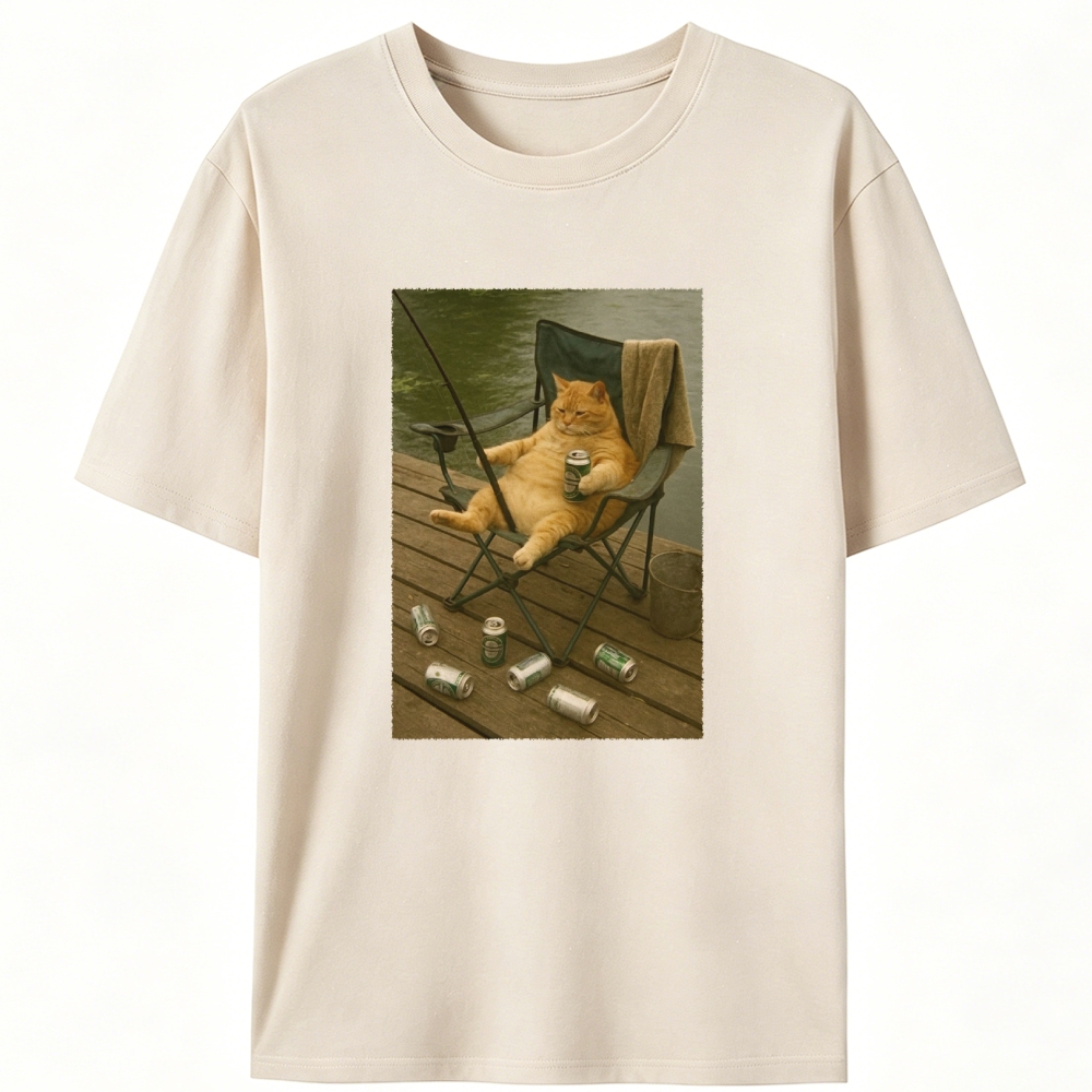 Funny Outdoor Cat Lover Designed for Women - Slim Fit Cotton Tee