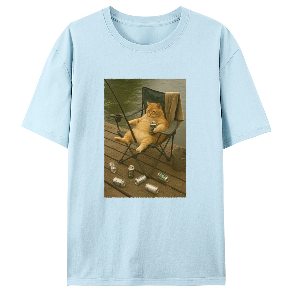 Funny Outdoor Cat Lover Designed for Women - Slim Fit Cotton Tee