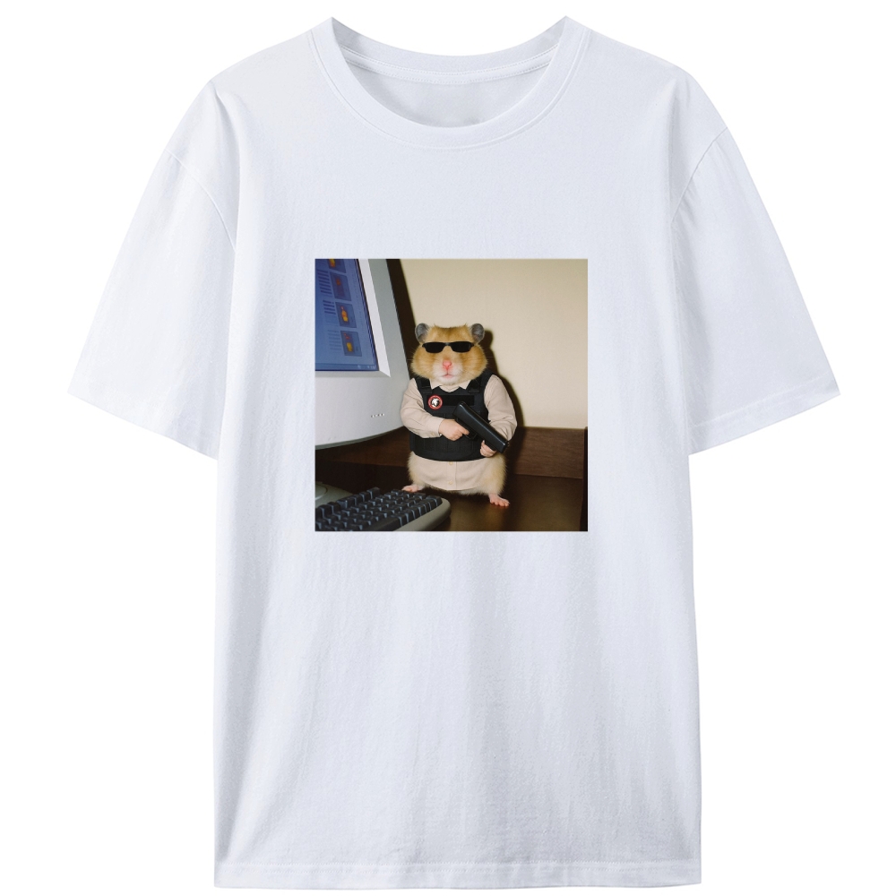 Hitman Hamster Retro Designed for Women - Slim Fit Cotton Tee