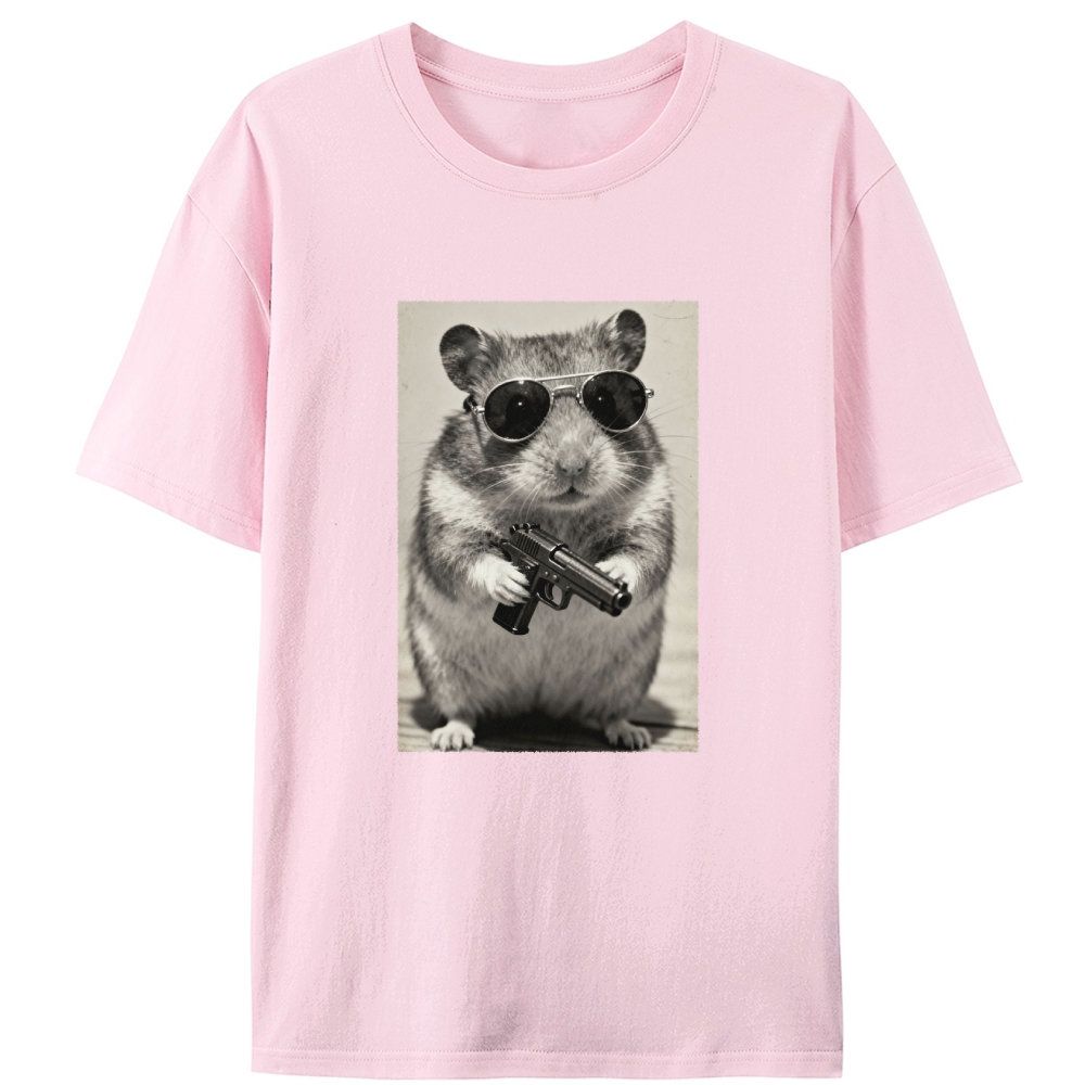 Badass Hamster Retro Designed for Women - Slim Fit Cotton Tee