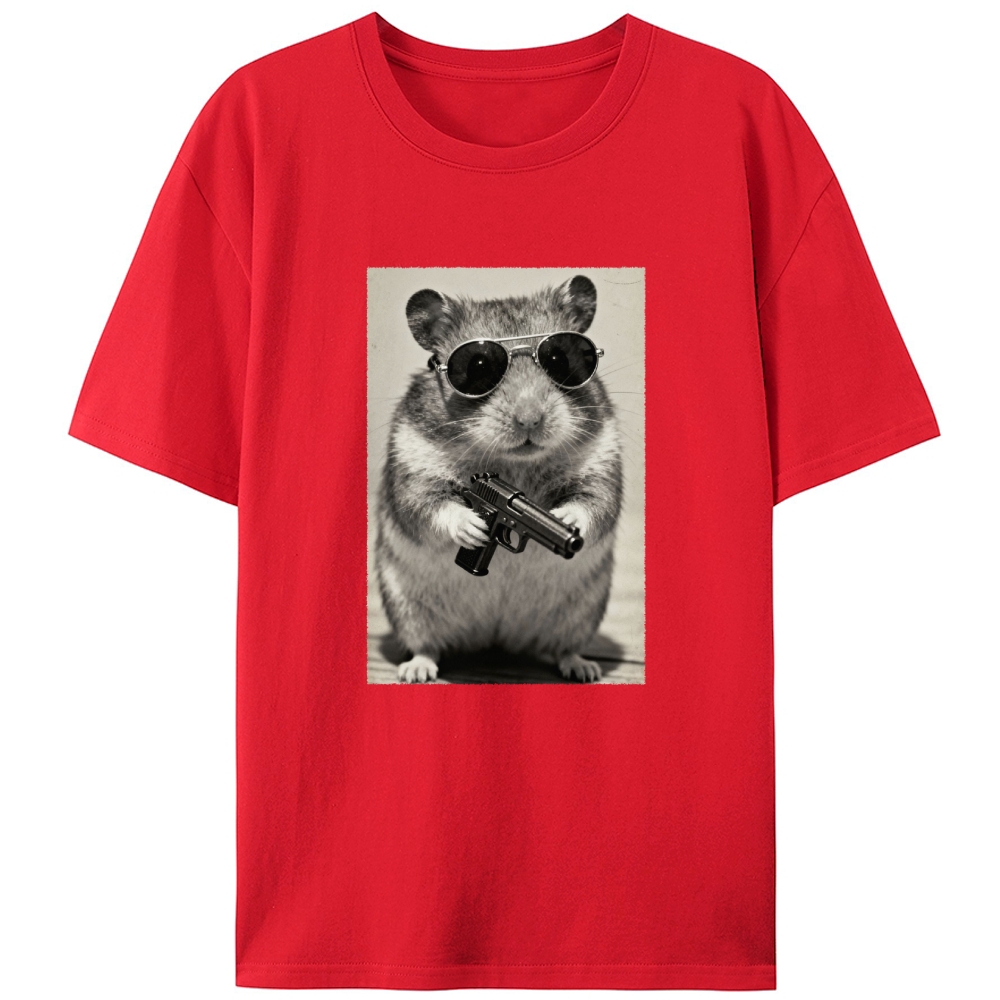 Badass Hamster Retro Designed for Women - Slim Fit Cotton Tee