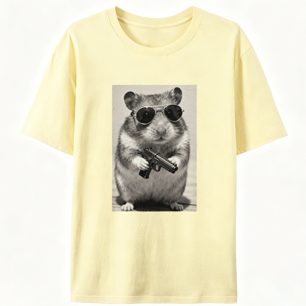 Badass Hamster Retro Designed for Women - Slim Fit Cotton Tee