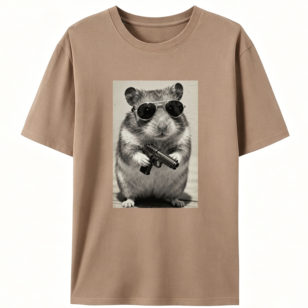 Badass Hamster Retro Designed for Women - Slim Fit Cotton Tee