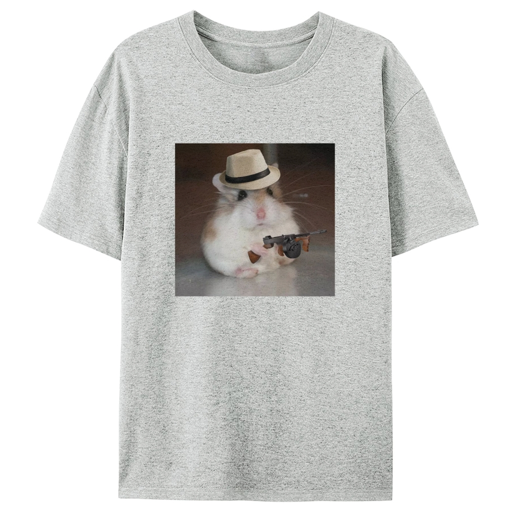 Gangster Hamster Retro Designed for Women - Slim Fit Cotton Tee