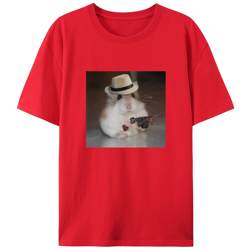 Gangster Hamster Retro Designed for Women - Slim Fit Cotton Tee