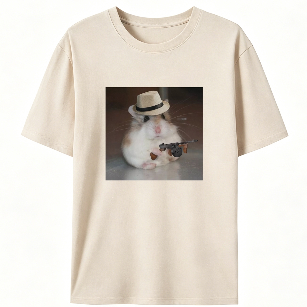 Gangster Hamster Retro Designed for Women - Slim Fit Cotton Tee