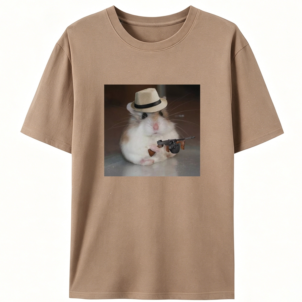 Gangster Hamster Retro Designed for Women - Slim Fit Cotton Tee