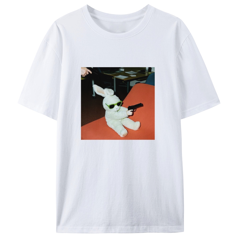 Sunglasses Gun Bunny Retro Designed for Women - Slim Fit Cotton Tee