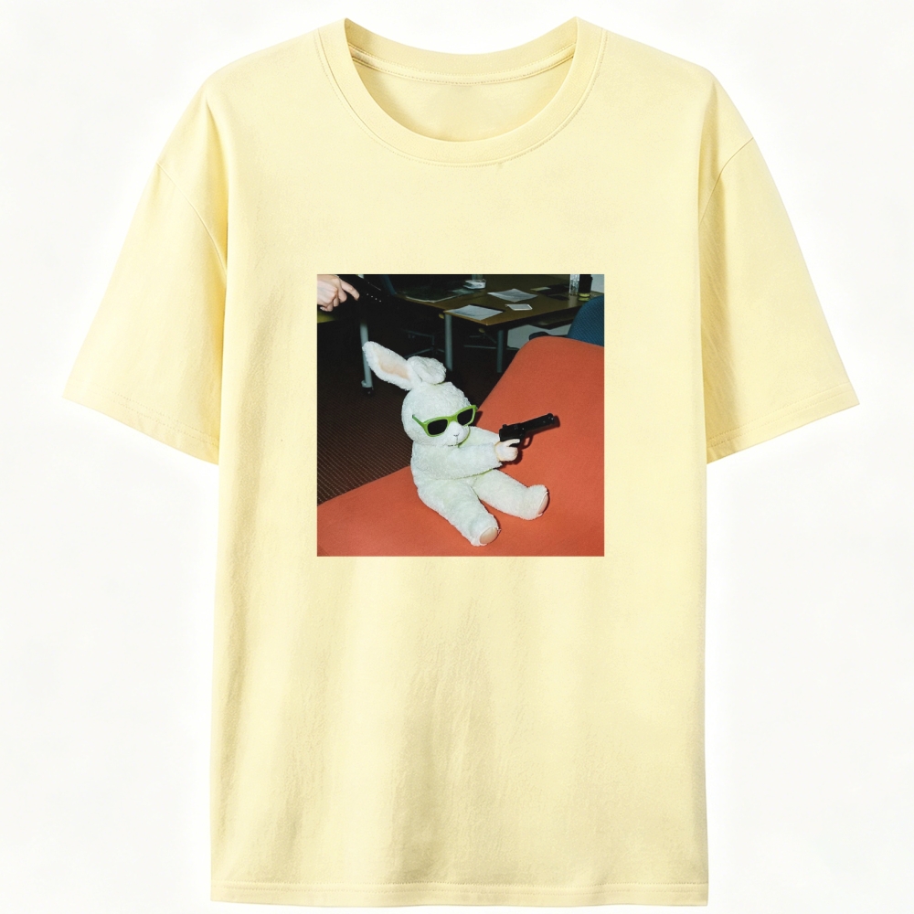 Sunglasses Gun Bunny Retro Designed for Women - Slim Fit Cotton Tee