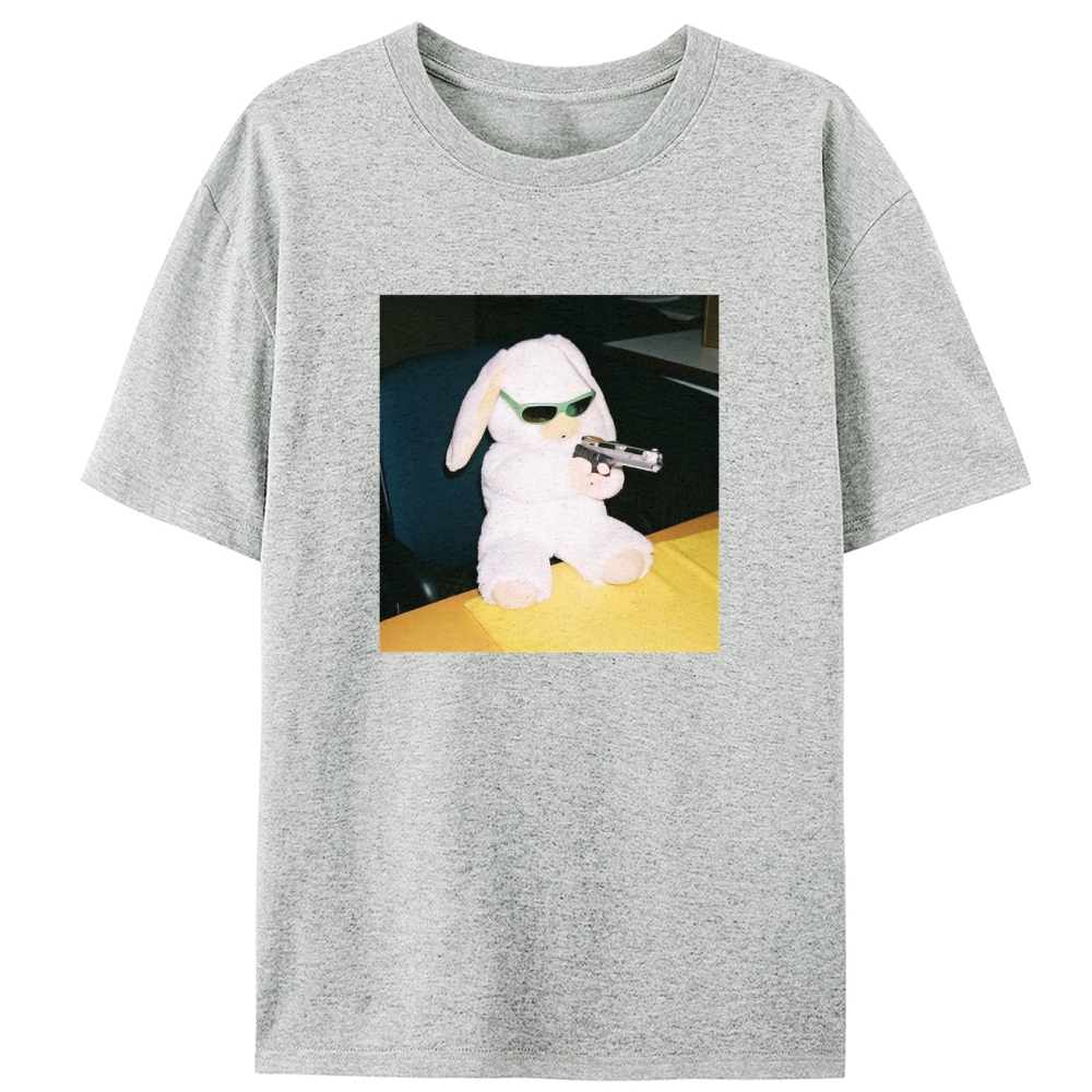 Green Shades Gun Rabbit Retro Designed for Women - Slim Fit Cotton Tee