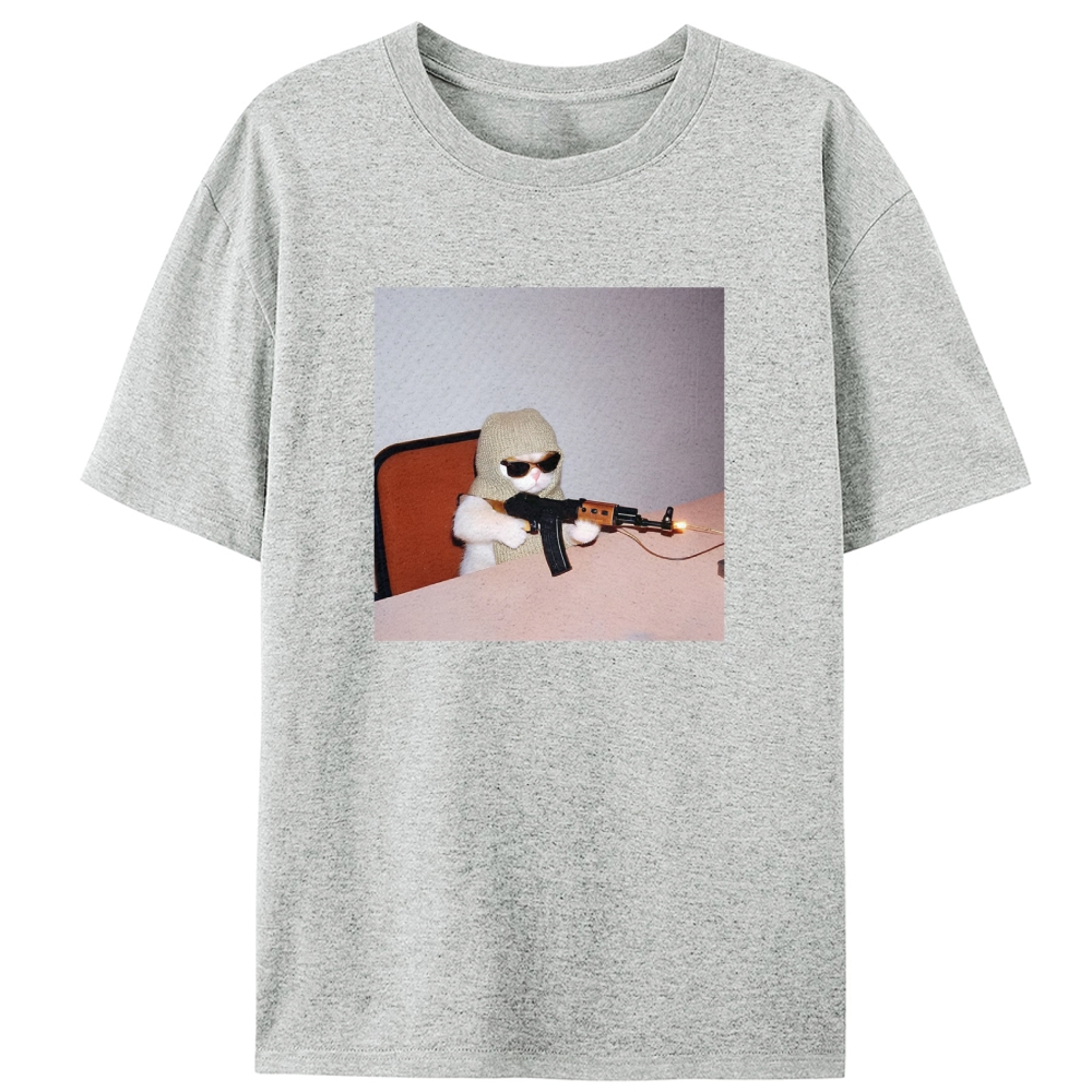 AK Cat Retro Designed for Women - Slim Fit Cotton Tee
