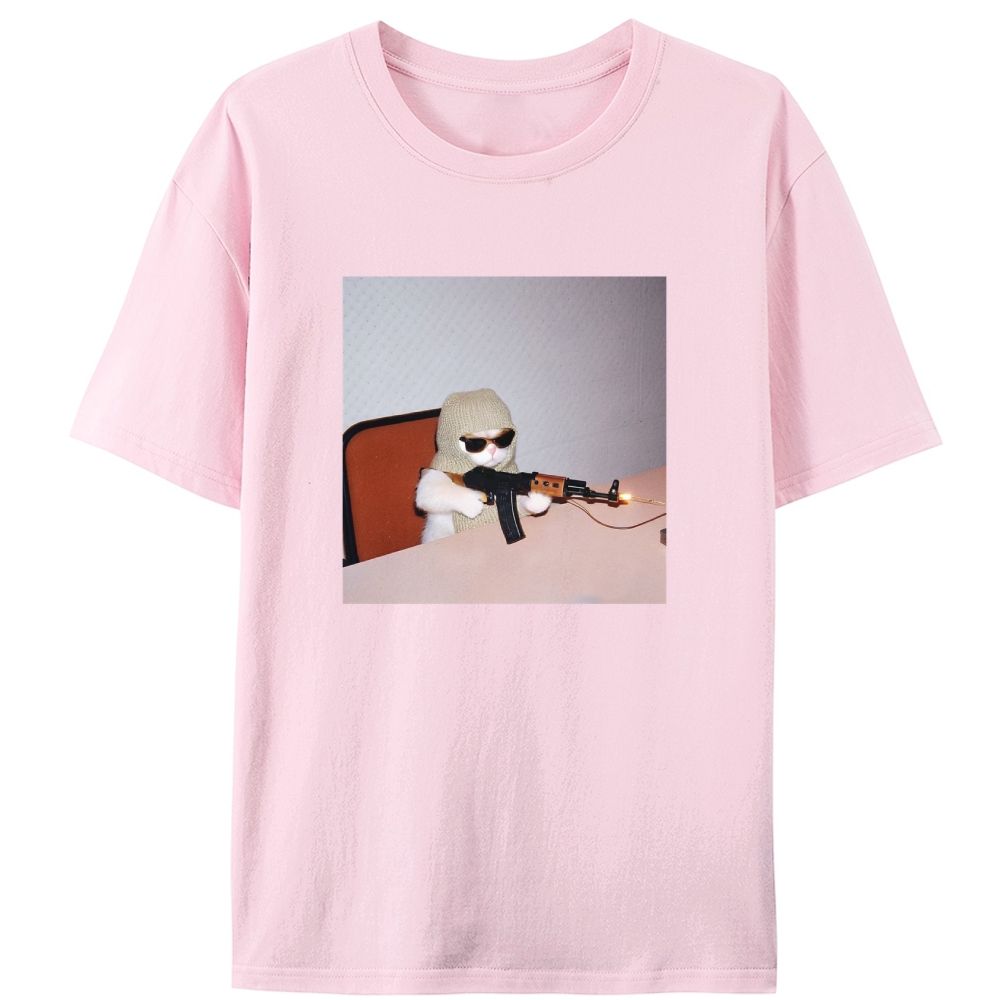 AK Cat Retro Designed for Women - Slim Fit Cotton Tee