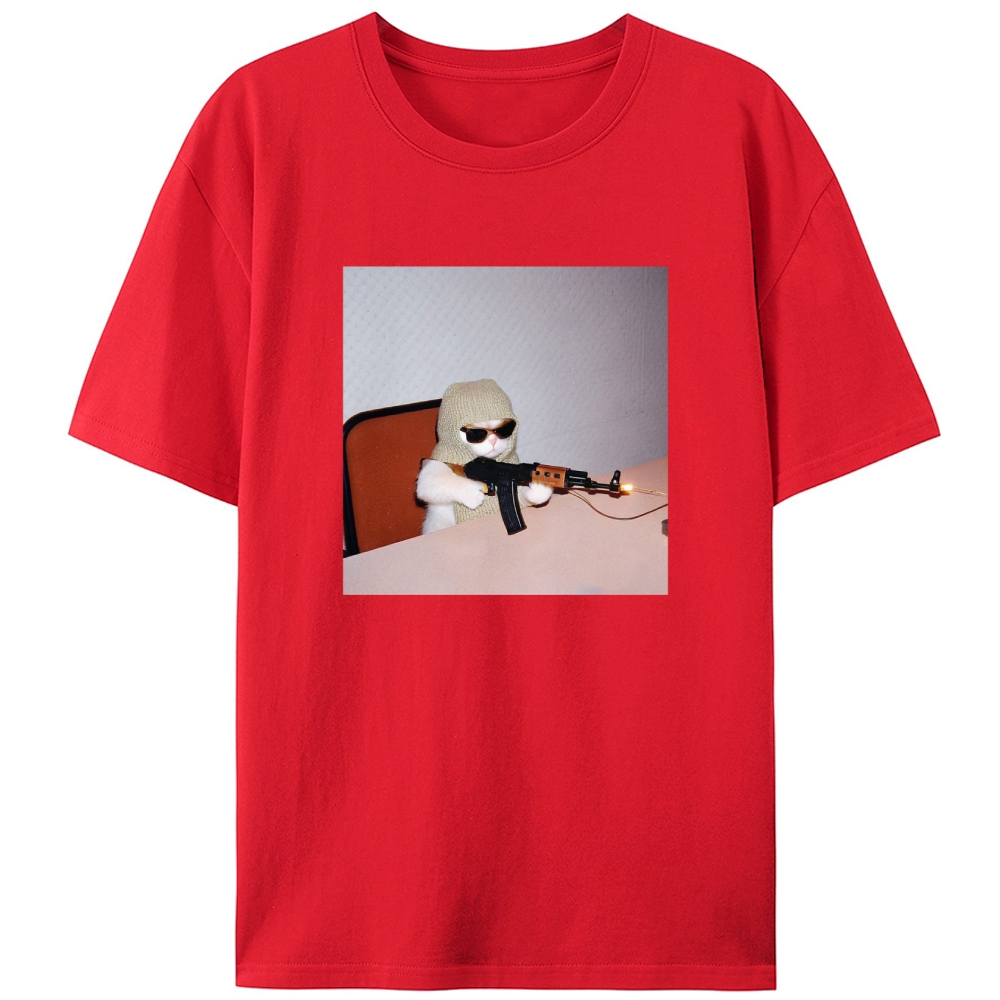 AK Cat Retro Designed for Women - Slim Fit Cotton Tee