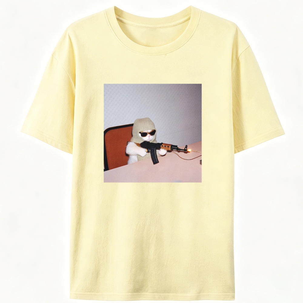 AK Cat Retro Designed for Women - Slim Fit Cotton Tee